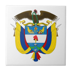Colombia country coat arms symbol emblem flag tile