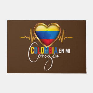 Colombia en mi Corazon Colombian Pride Doormat