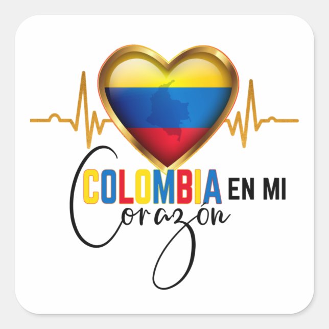 Colombia en mi Corazon Colombian Pride  Square Sticker (Front)