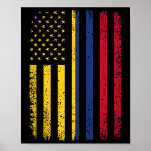 Colombia Flag 4th Of July Usa Colombian Flag  Poster