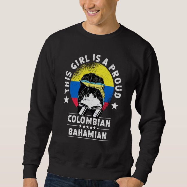Colombia Flag Bahamas Grown Women Girl Citizen Pri Sweatshirt (Front)