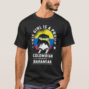 Colombia Flag Bahamas Grown Women Girl Citizen Pri T-Shirt