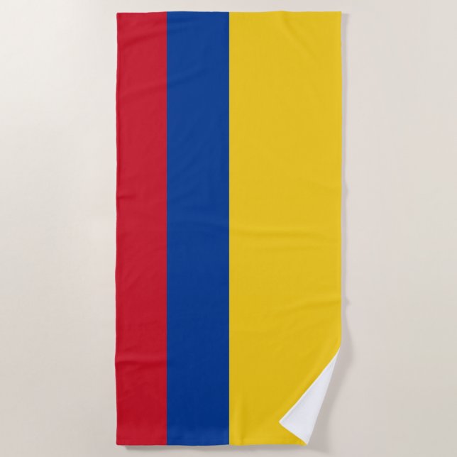 Colombia flag - Bandera De Colombia Beach Towel (Front)