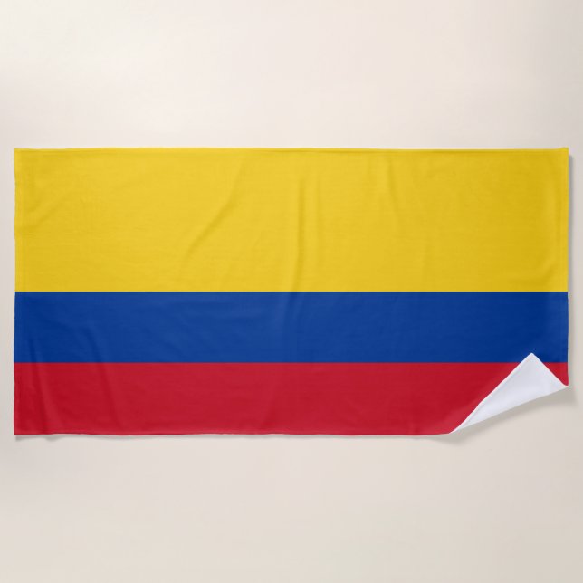 Colombia Flag Beach Towel (Front)