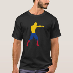 Colombia flag boxer man silhouette T-Shirt