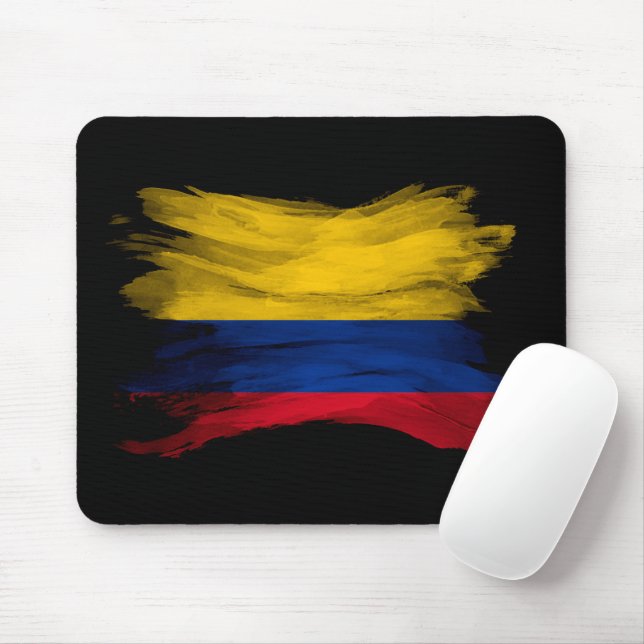 Colombia flag brush stroke, national flag mouse pad (With Mouse)