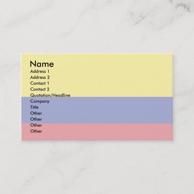Colombia Flag Business Card (Front)
