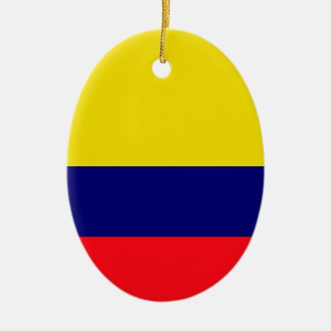 Colombia flag ceramic tree decoration (Front)