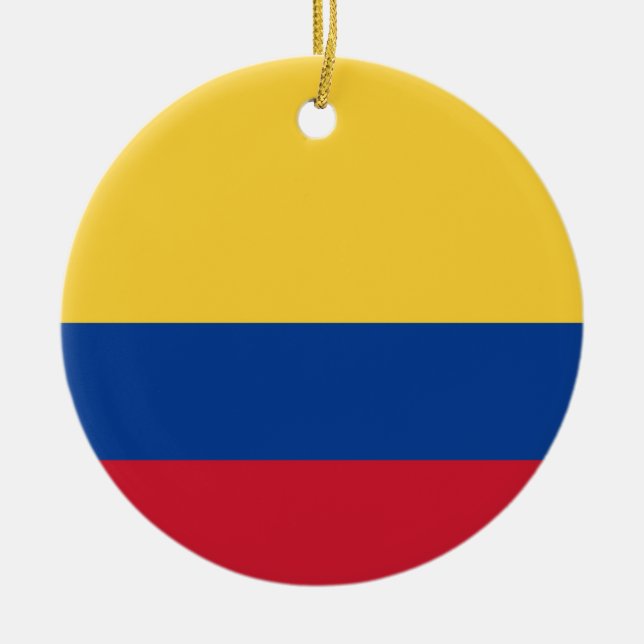 Colombia flag ceramic tree decoration (Front)