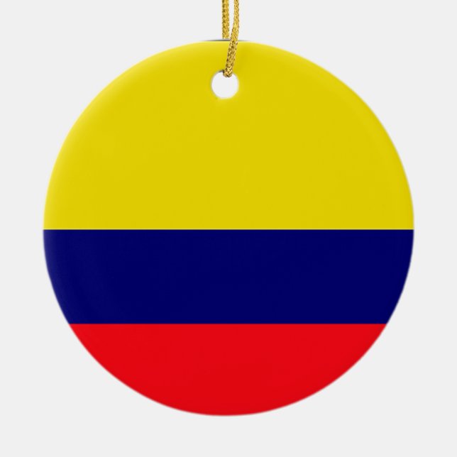Colombia flag ceramic tree decoration (Front)