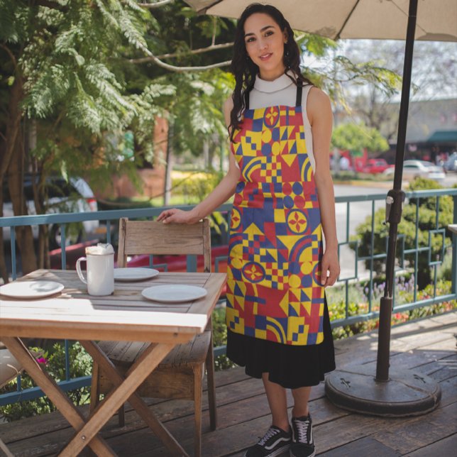 Colombia Flag Colourful Pattern Apron (Colombia pattern color flag apron)