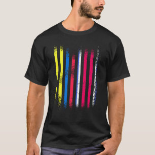 Colombia Flag Costa Rica Grown Country Flags Strip T-Shirt
