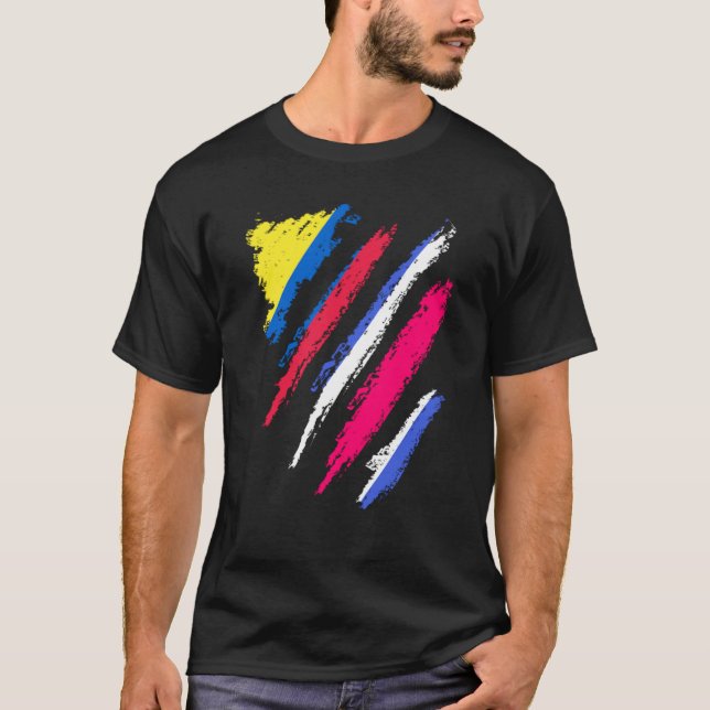 Colombia Flag Costa Rica Grown Patriot Country Str T-Shirt (Front)