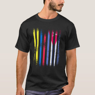 Colombia Flag Cuba Grown Country Flags Stripes T-Shirt