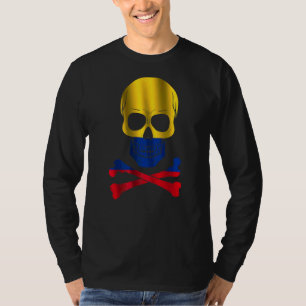 Colombia Flag Design Skull Flag Colombia T-Shirt