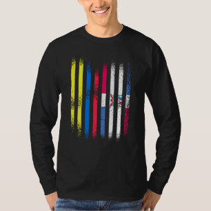Colombia Flag Dominican Grown Country Flags Stripe T-Shirt