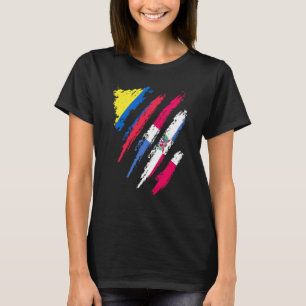 Colombia Flag Dominican Grown Patriot Country Stri T-Shirt