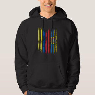 Colombia Flag Ecuador Grown Country Flags Stripes Hoodie