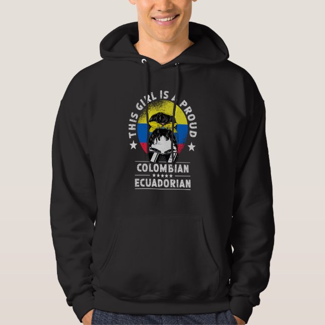 Colombia Flag Ecuador Grown Women Girl Citizen Pri Hoodie (Front)