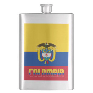Colombia Flag Elegant Patriotic Hip Flask