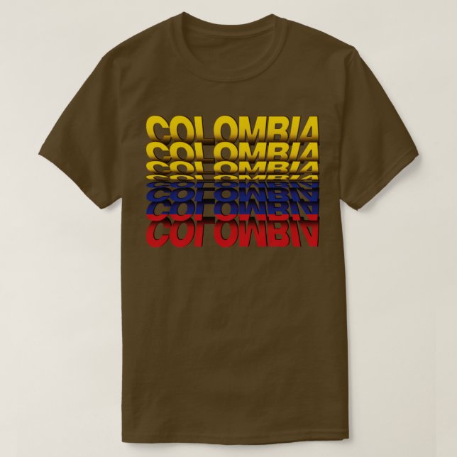 Colombia Flag Flip Text effect T-Shirt (Design Front)
