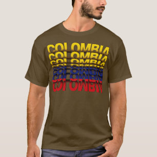 Colombia Flag Flip Text effect T-Shirt