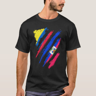 Colombia Flag Haiti Grown Patriot Country Stripes T-Shirt