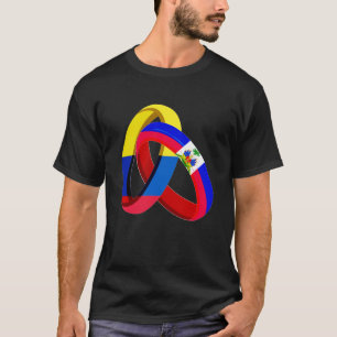 Colombia Flag Haiti Grown Ring Marriage Wedding T-Shirt
