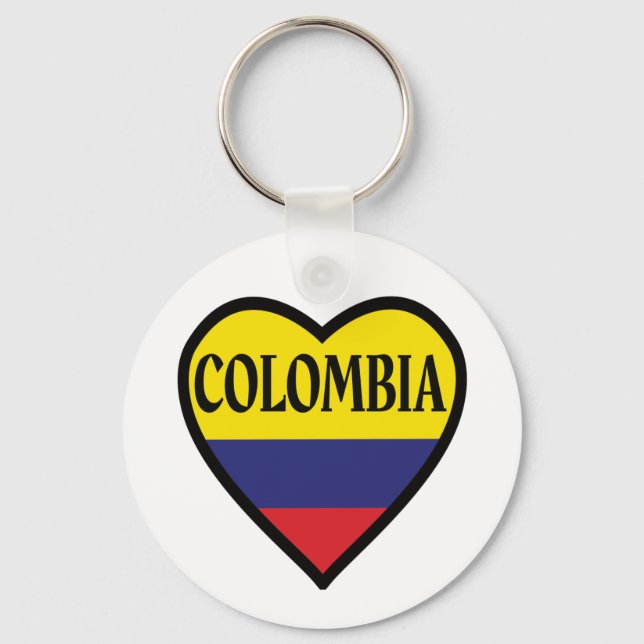 Colombia Flag Heart Keychain (Front)