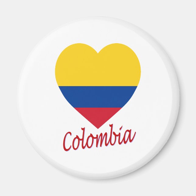 Colombia Flag Heart Magnet (Front)