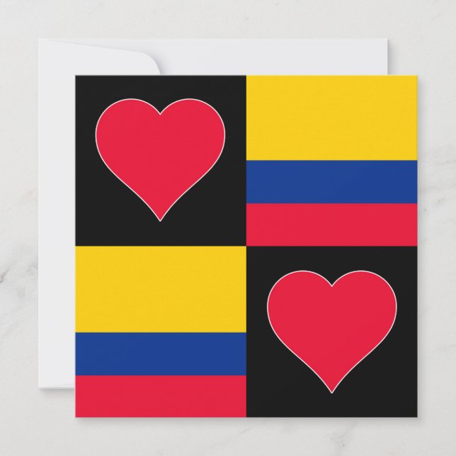 Colombia Flag Heart Patriotic Colombian Greeting Card (Front)