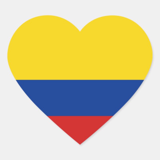 Colombia Flag Heart Sticker (Front)
