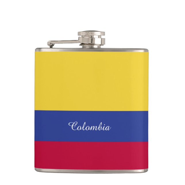 Colombia Flag Hip Flask (Front)