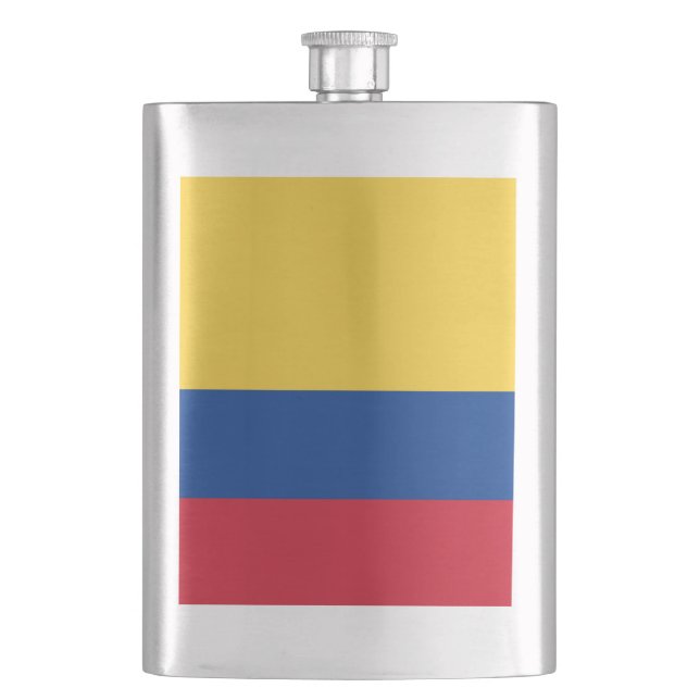 Colombia flag hip flask (Front)