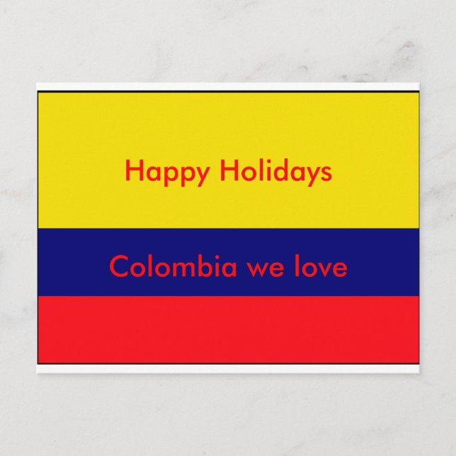Colombia flag holiday postcard (Front)