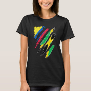 Colombia Flag Jamaica Grown Patriot Country Stripe T-Shirt