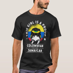 Colombia Flag Jamaica Grown Women Girl Citizen Pri T-Shirt