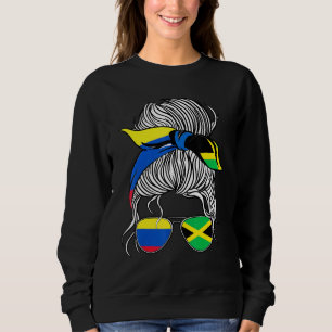 Colombia Flag Jamaica Grown Women Girl Country Sweatshirt