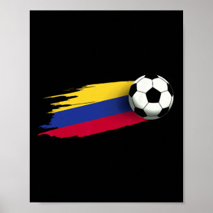 Colombia Flag Jersey Colombian Soccer Team Colombi Poster