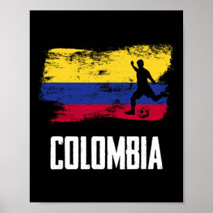 Colombia Flag Jersey Colombian Soccer Team Colombi Poster
