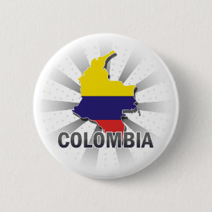 Colombia Flag Map 2.0 6 Cm Round Badge