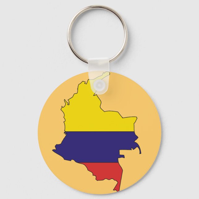 Colombia flag map key ring (Front)