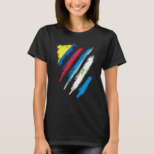 Colombia Flag Nicaragua Grown Patriot Country Stri T-Shirt