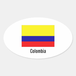 Colombia flag oval stickers