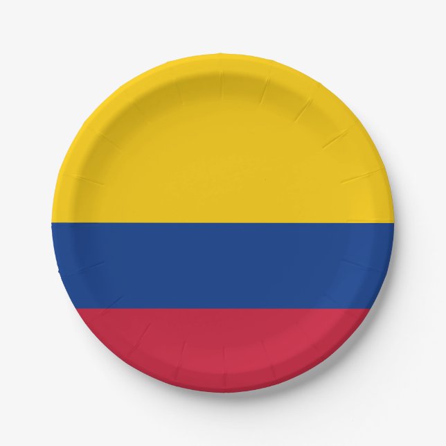 Colombia Flag Paper Plate (Front)