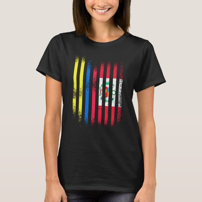 Colombia Flag Peru Grown Country Flags Stripes T-Shirt (Front)