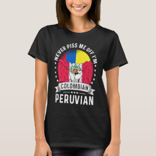 Colombia Flag Peru Grown Humour Citizen Pride T-Shirt