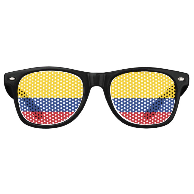 Colombia Flag Retro Sunglasses (Front)