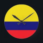Colombia flag round clock<br><div class="desc">Colombia flag design</div>