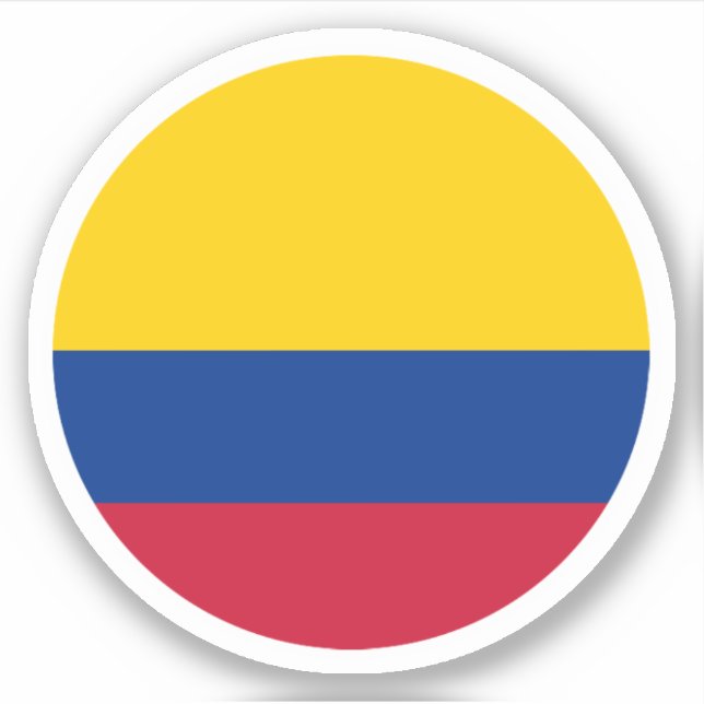 Colombia Flag Round Sticker (Front)